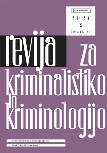 Cover of Revija za kriminalistiko in kriminologijo (Journal of Criminal Investigation and Criminology), 2026, issue 2